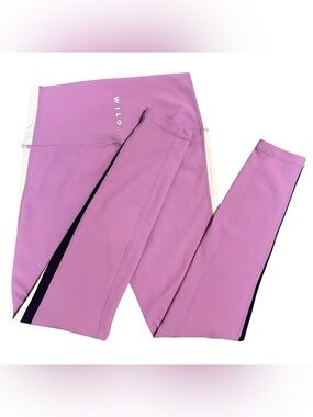 WILO The Label Ribbed Colorblock Leggings Purple Anthropologie Size Small